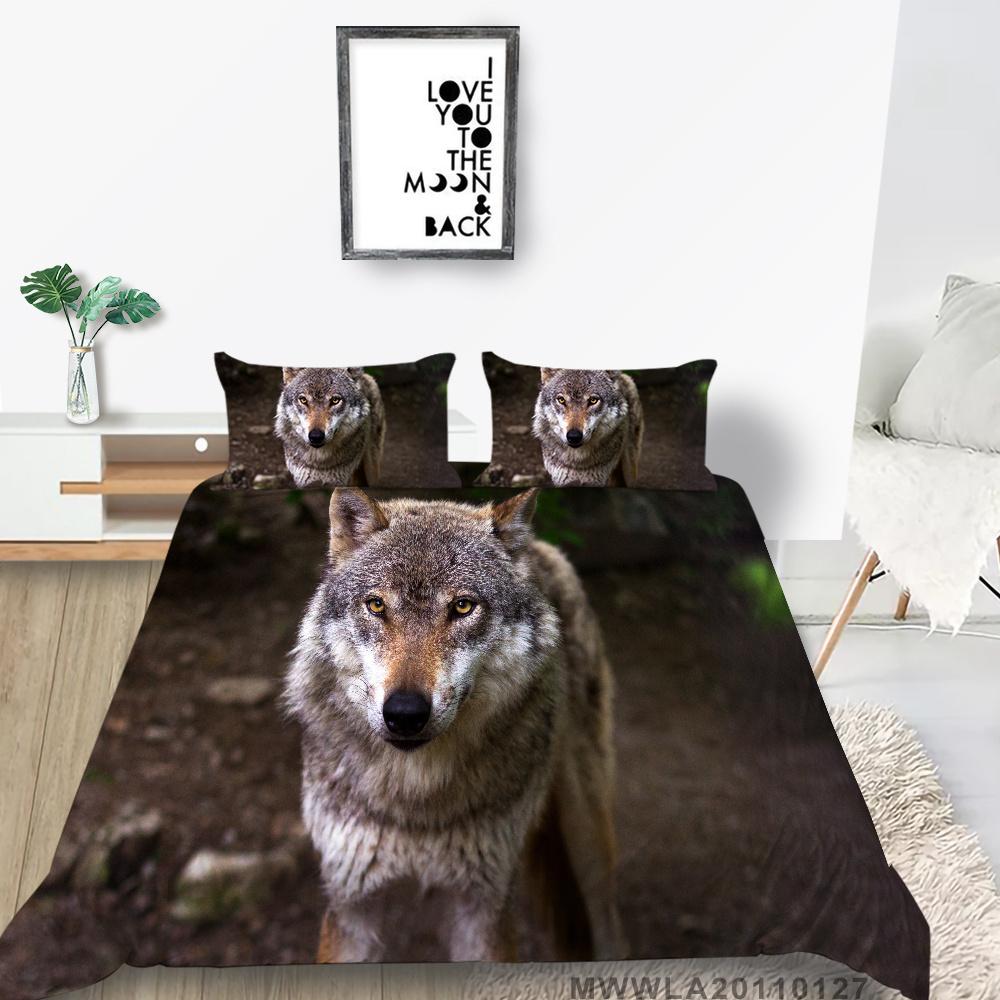 2023 Новый стильный комплект постельного белья с принтом волка, пододеяльник с животными, чехол для кровати, Высококачественная наволочка, крутой мужской комплект постельного белья, комплект постельного белья королевского размера, чехол