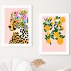 Дейзи Клубника Оранжевая Зебра Гепард Ванна Ванна Черная Девушка Искусство Холст Картины Плакаты Отпечатки Настенные Панно Декор Гостиной