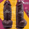 Big Dark Realistic Silicone Dildo for Women with Strong Suction Cup Hand-Free Vagina & Anal G-spot Sex Toy for Adults 18+