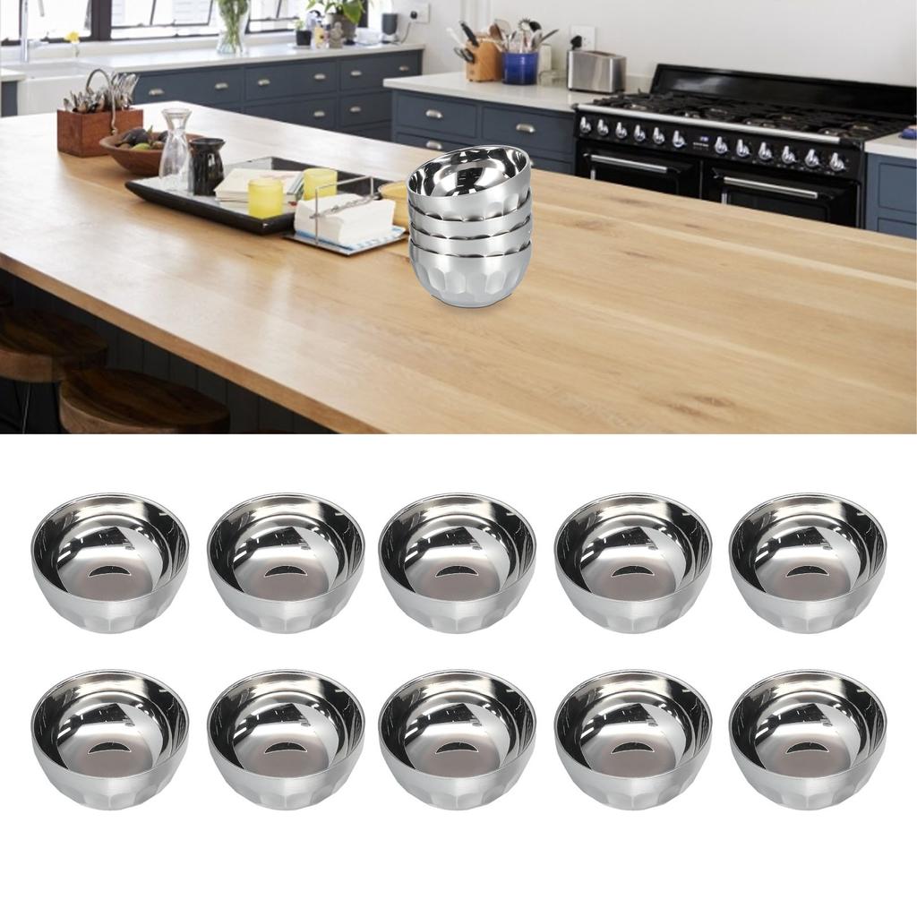 Контейнер для салатов Суповая миска Многоцелевой Изолированный Двустенный из нержавеющей стали для ресторана для семьи для друзей для дома