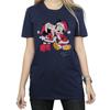 Disney Womens/Ladies Mickey And Minnie Christmas Kiss Cotton Boyfriend T-Shirt