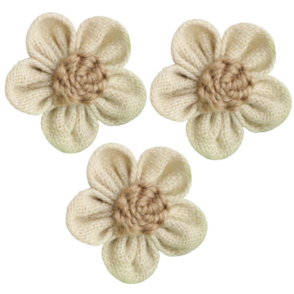 6Pcs Faux Lace Roses Burlap Fabric Flowers for Wedding Decor Vintage Rustic Party House Decoration DIY Craft Gift