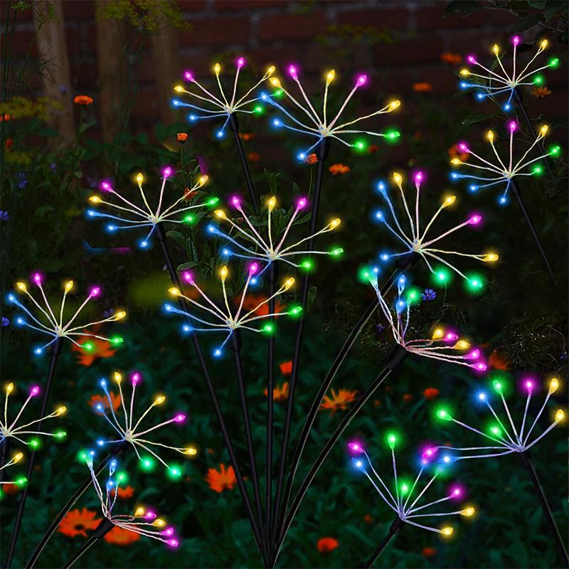 Solar LED Small Firework Fairy Light Outdoor Garden Lawn Light Waterproof for Pathway Yard Patio Landscape Decor Lighting