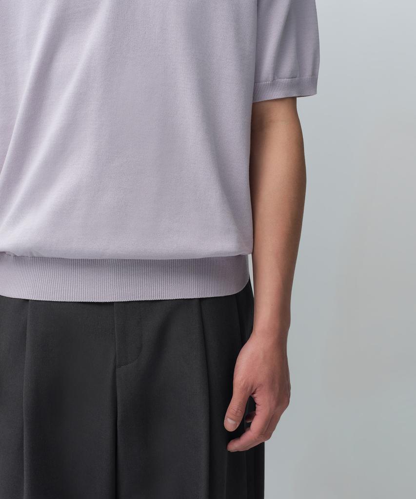 MUSINSA STANDARD Washable Supima Cotton Knitted Polo Shirt [Purple Grey]