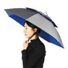 77cm Fishing Umbrella Hat Double Layers Elastic Strap Large Hands-Free Sun Protection Headwear Adults Kids Sun Rain Umbrella Hat Outdoor Supplies