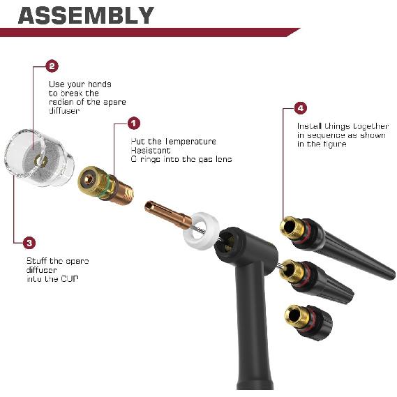 ARCCAPTAIN WP-17/18/26 TIG Welding Torch Accessories kit 49/71Pcs Nozzle Collets Body Stubby Gas Lens Glass Cup consumables Kit