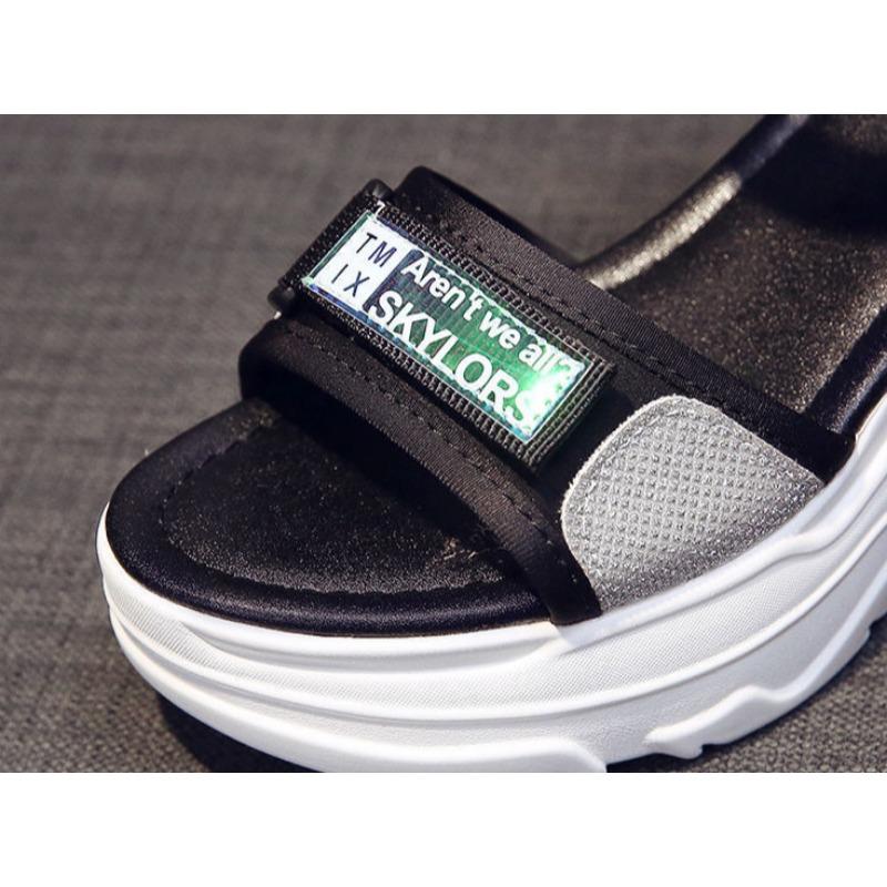 Летние женские сандалии на толстой подошве, на танкетке, повседневные, увеличивающие рост, сандалии на танкетке