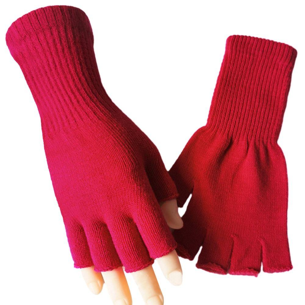 Half Finger Long Mitten Thicken Fingerless Gloves Winter Knitted Gloves Cycling Driving