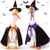 Halloween Witch Goose Outfit Witch Goose Costume Cloak with Witch Hat Outdoor Goose Attire for 23" Geese Fall Patio Yard Lawn Art Decoration