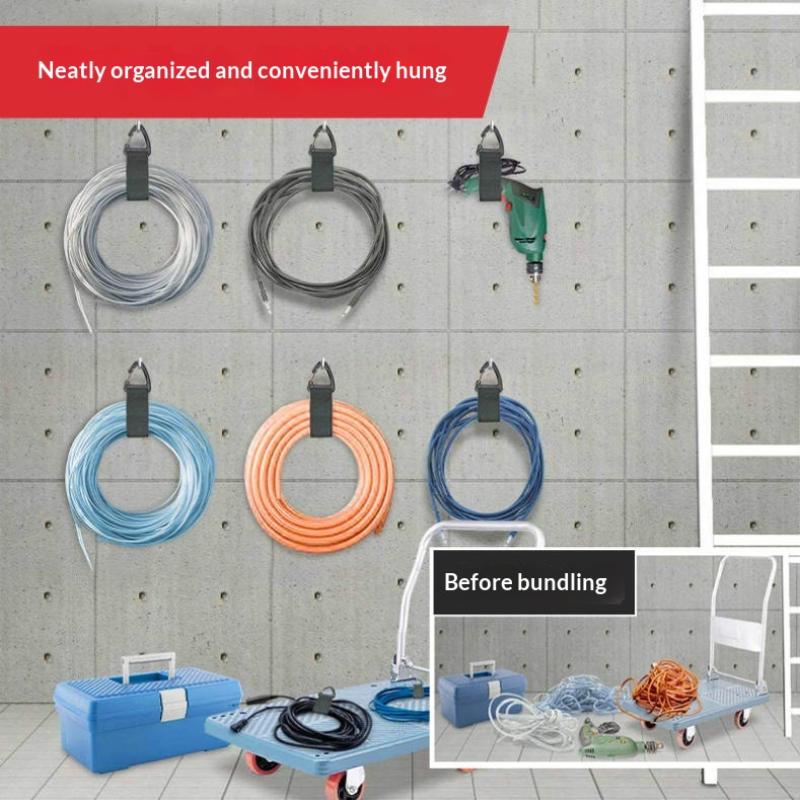 Heavy Duty Hook and Loop Tangle-Free Cord Strap Reusable Adjustable Wire Organizer for Camping Outdoor Power Cord Management