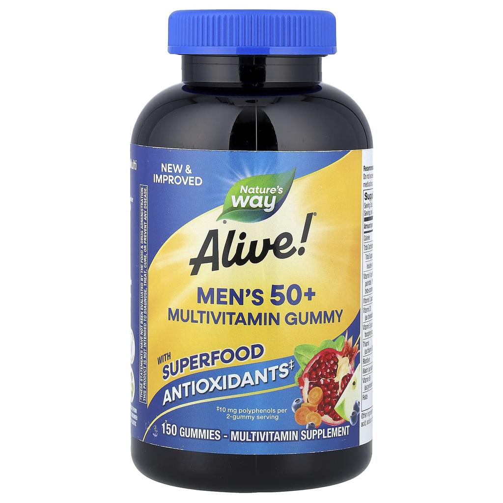 Nature'S Way, Alive!® Multivitamin Gummies for Men 50+, Fruit Flavors, 150 Gummies