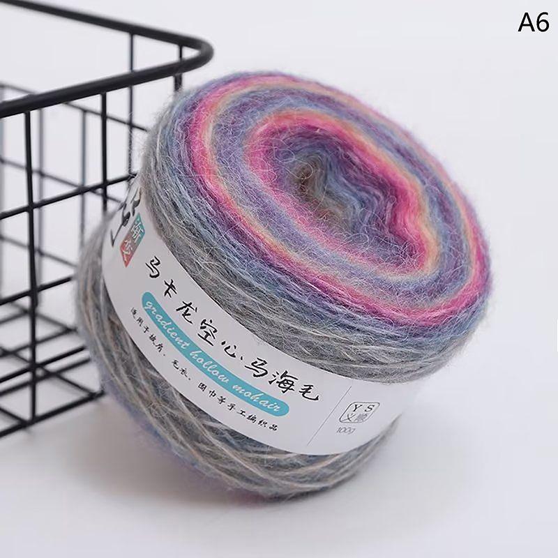 Градиентная разноцветная мохеровая разноцветная радужная пряжа 165 метров, ручная работа, мягкая пряжа для вязания крючком свитера, куртки