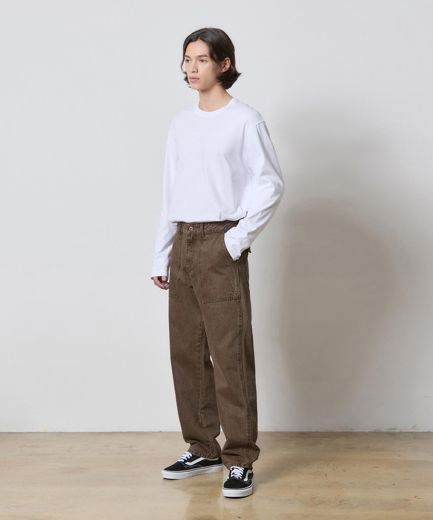 RYUL+WAI Denim Workwear Wide Pants Brown K5