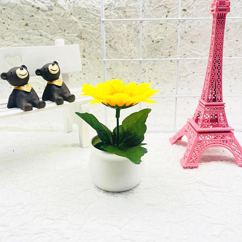 Artificial Small Sunflower Plant Potted Plant Bonsai For Home Decor Flower