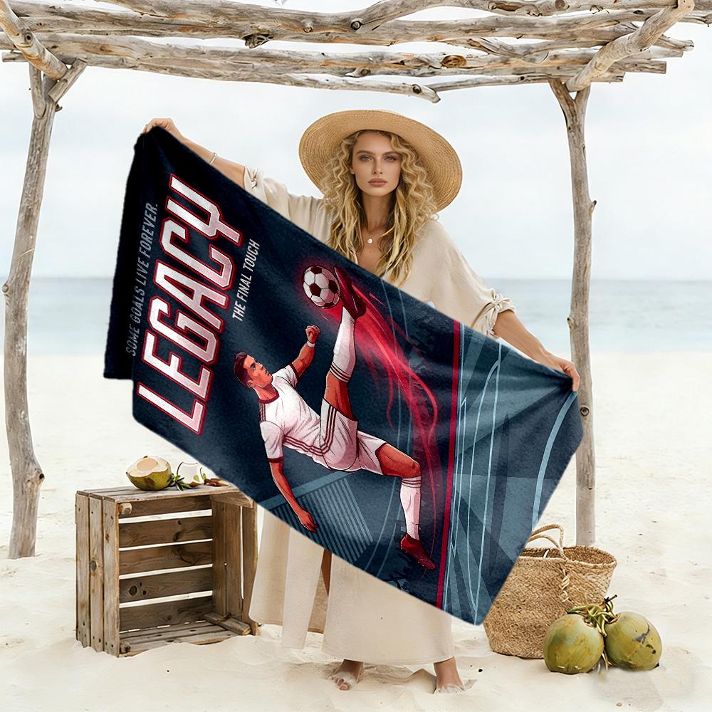 Ronaldo Cr7 Football Legend Beach Towel High Absorbency & Quick-Dry Comfortable Lightweight