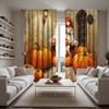 2 шт. HD Занавеска для задней комнаты с изображением тыквы и девочки из мультфильма Желтая завязка с цифровым принтом для украшения дома в стиле гостиной