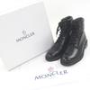 Идеальные ботильоны MONCLER Металлический логотип шнуровка черная кожа мужские 43 Б/у