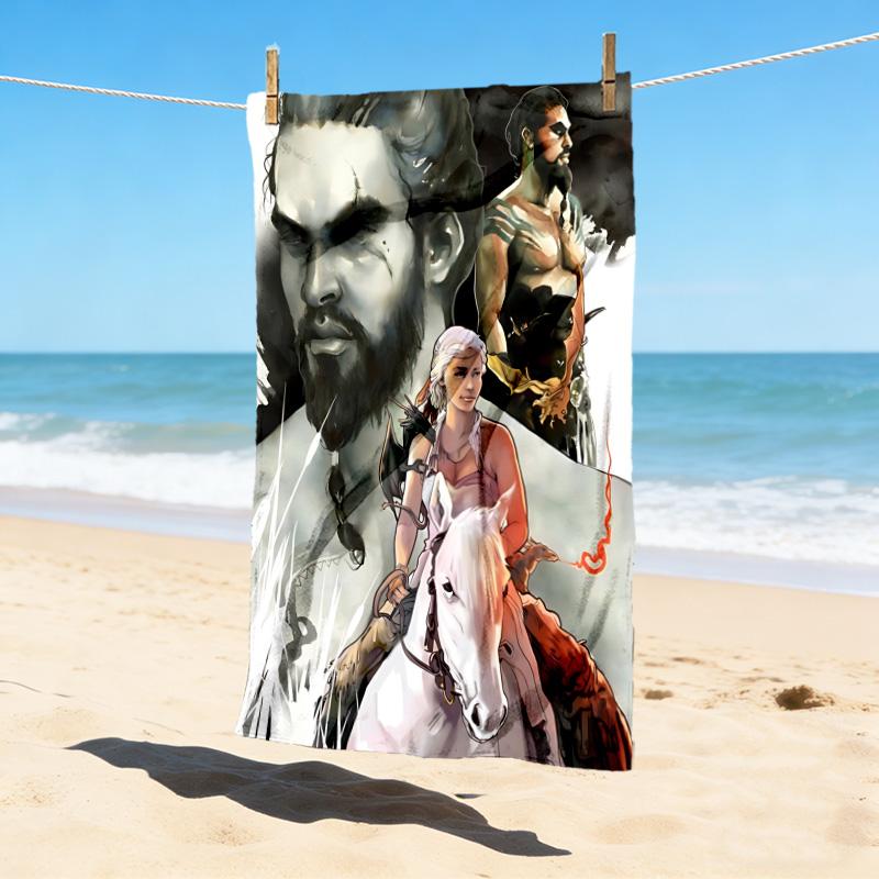 Fantasy Warriors Stylish Digital Printing Beach Towel Quick Drying Absorbent Blanket For Beach Pool Gym Travel Christmas Gift C9211367