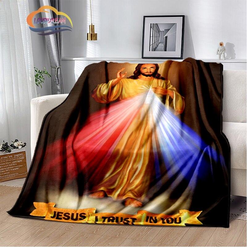 Религиозное кашемировое одеяло с изображением Иисуса, 3D-принт, покрывало с изображением Христа, фланелевое одеяло, серия Девы Марии-Иисуса, удобное домашнее одеяло