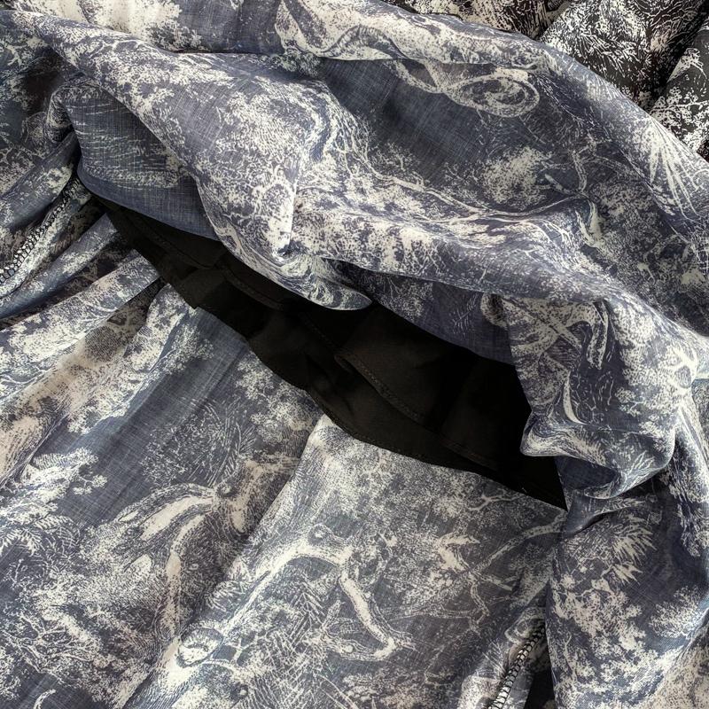 RUGOD Лето 2022, новое легкое платье с короткими рукавами и лацканами, в знакомом стиле, длиной выше колена с ретро-принтом, элегантное длинное платье с большой талией