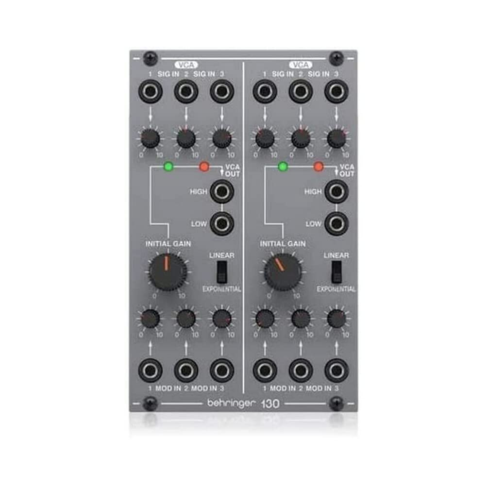 Behringer Analog Synthesizer Modular Eurorack Module Eurorack Compatible Analog Dual VCA Module SYSTEM100 Series 130 DUAL VCA Gray