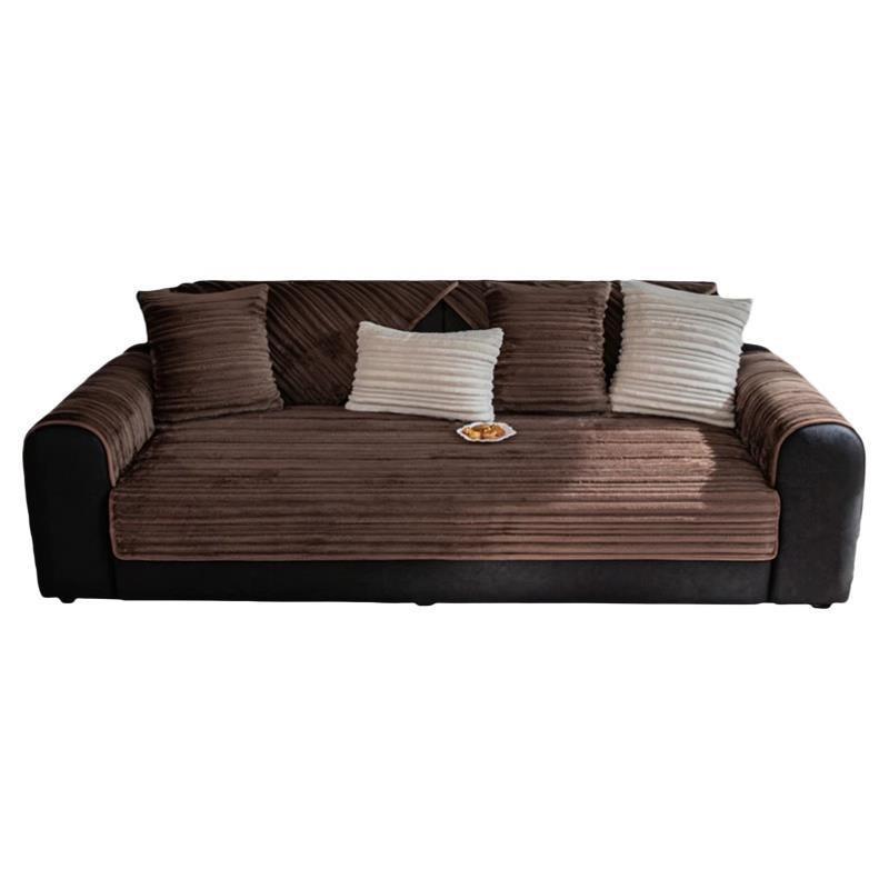 Плюшевая Утолщенная Теплая Подушка для Дивана Зимняя Нескользящая Осенне-Зимняя Ткань-Чехол Однотонная Простая Современная Скандинавская