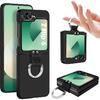 Z Flip 6 Case for Samsung Galaxy Z Flip6 5G, Ring Case for Women Silky Touch Slim Hard PC Matte Back Cover Ultra Thin Z Flip 6 Phone Case