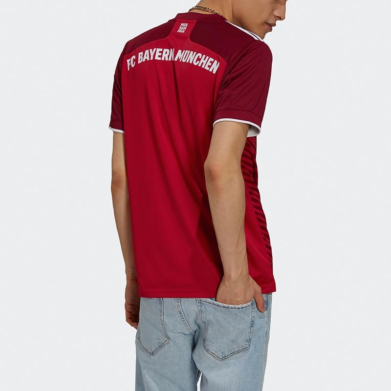 Men's adidas Fcb H Jsy Bayern Munich Black Home Fan Edition Sports Short Sleeve Soccer/Football Red GM5313