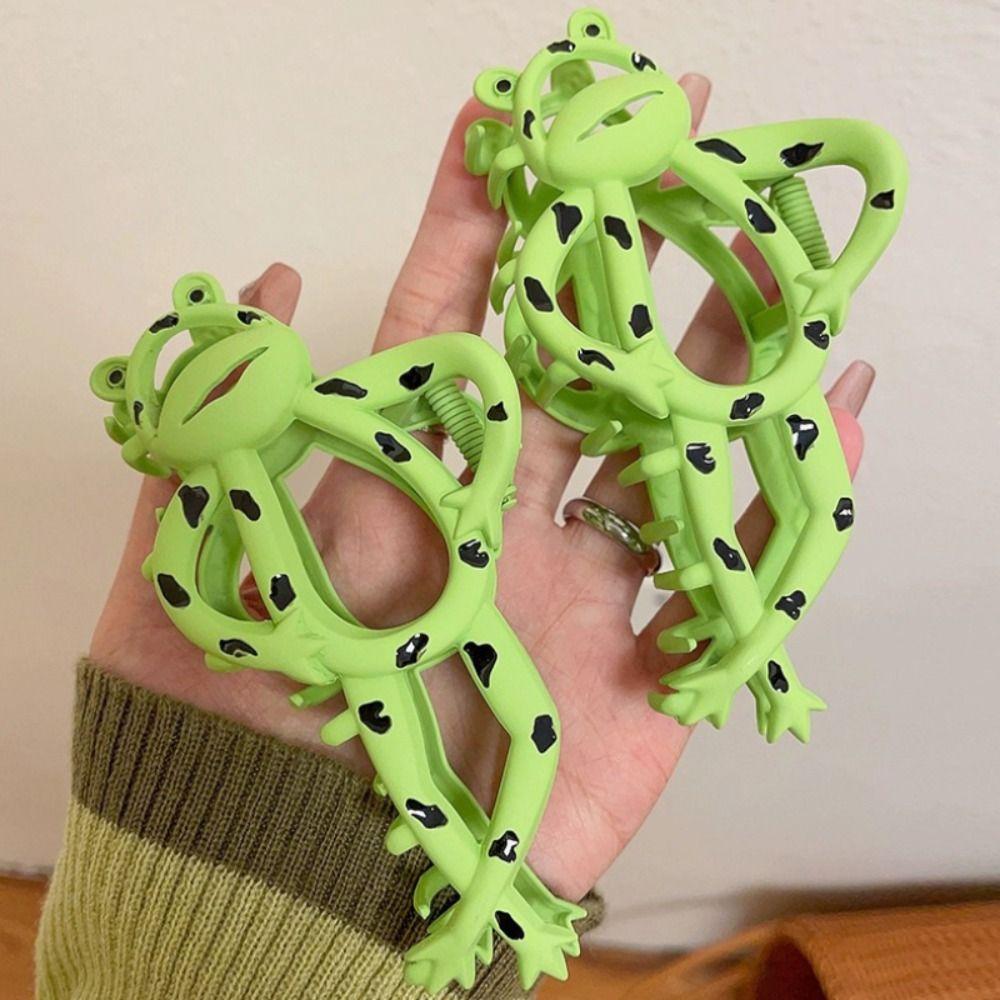 Metal Frog Hair Claw Cartoon Ponytail Hairpin Funny Frog Hair Clip Girls
