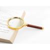 10X Handheld Magnifying Glass Antique Mahogany Handle Magnifier 60Mm-100Mm Lens For Science Seniors Reading Inspection