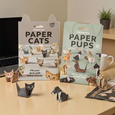 Новые Креативные DIY Бумажные Кошки 3D Ручная Работа DIY Оригами Бумажная Кошка Собака Динозавр Складывание Животных Набор Складной Бумаги Украшение Дома Подарок