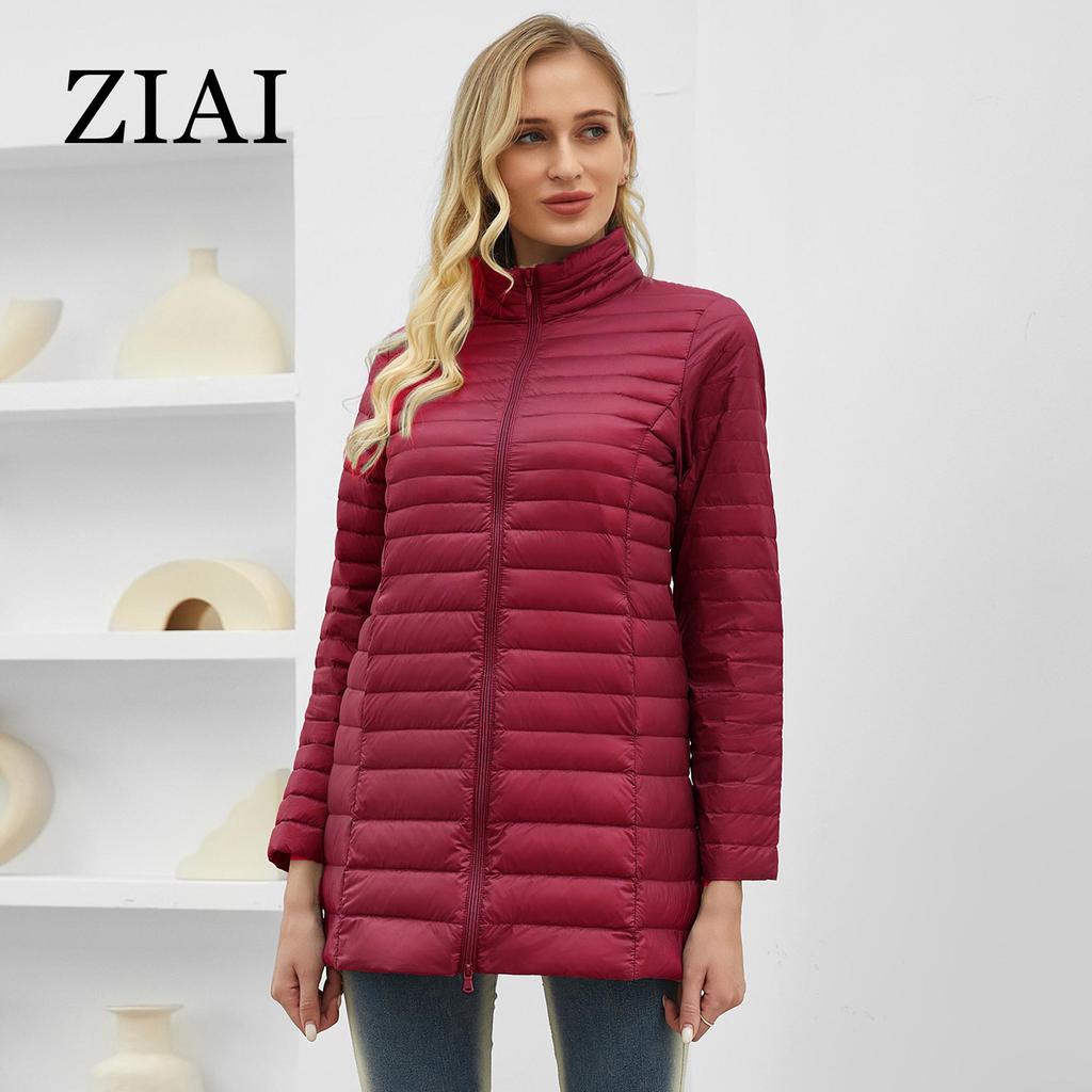 ziai Autumn Winter Women's Jacket Warm Padded Puffer Coat Ultra Light Down Jacket Women Quilted Parka Slim Fit Outerwear DM22