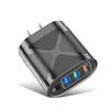 VAORLO 48 Вт, 3 USB + PD, 4 порта, зарядное устройство, дорожная зарядная головка, 2,4 А, быстрая зарядка, USB-зарядное устройство с вилкой европейского стандарта, США, Великобритании для устройств