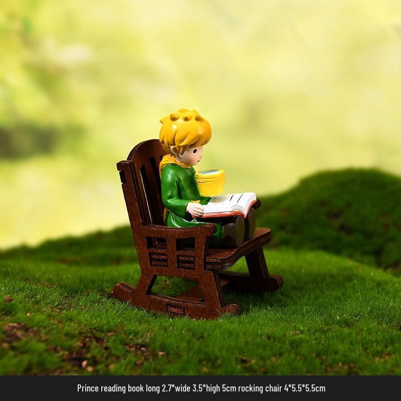 Handmade Cute Cartoon Frog Rocking Chair Resin Ornament for Desktop