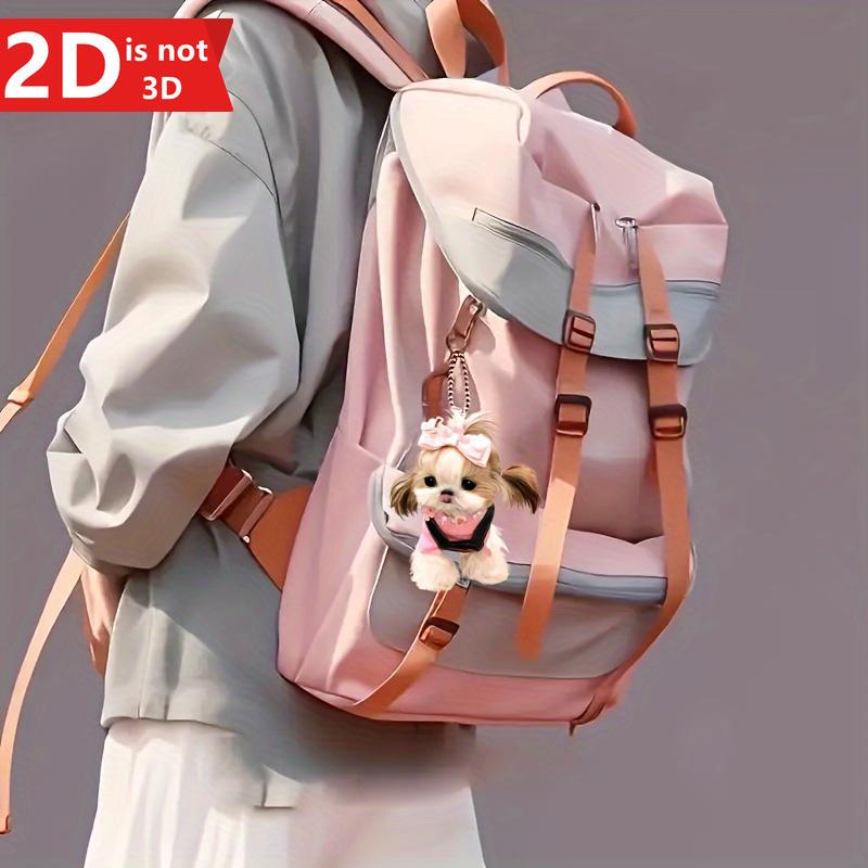 2D кулон в виде собаки ши-тцу для автомобилей и рюкзаков. Идеально для Дня святого Валентина и Нового года.