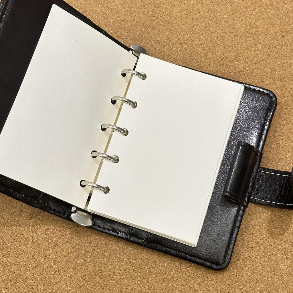 Deep Brown Leather Planner Binder with Removable Notebook and Pocket Diary