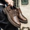 Модные стильные мужские байкерские туфли, повседневные кожаные туфли для мужчин, модельные туфли с низким верхом, нескользящие, модные, универсальные мужские ботинки