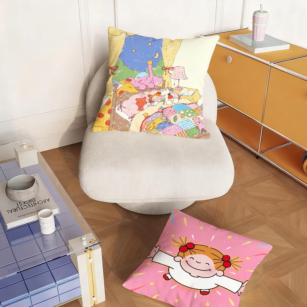 Cute Cartoon CCocochan Pillow Case Bedroom Sofa Living Room Backrest Decoration Square Cushion Nap Time