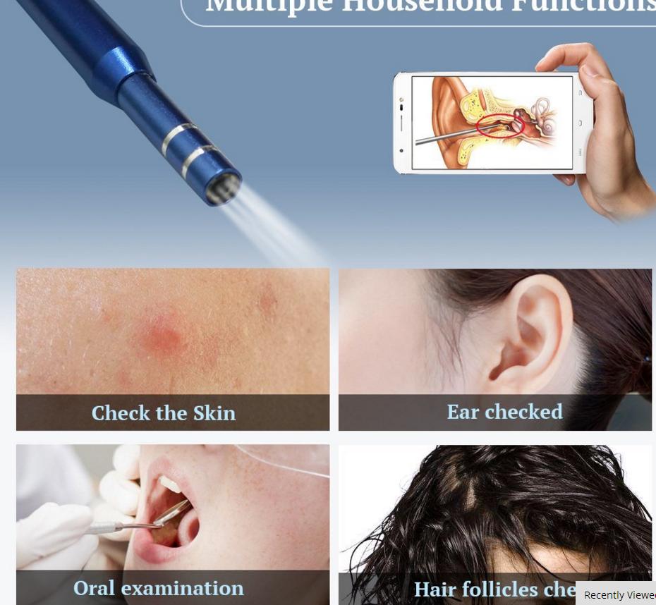 3 в 1 Очистка ушей USB Эндоскоп Визуальное удаление ушной серы Инструмент для чистки ушей