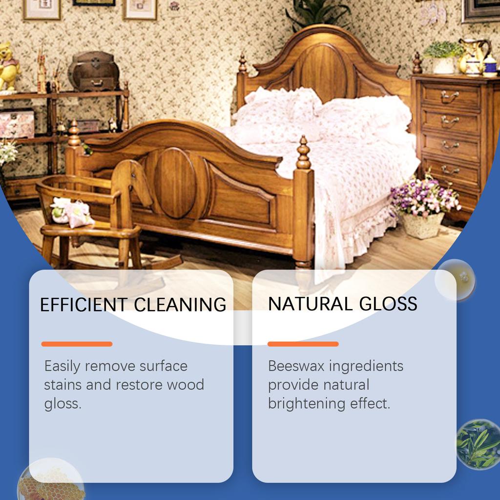 Полироль для мебели на основе пчелиного воска. Увлажняющее чистящее полирующее средство для ухода за деревянной мебелью. Глубокая очистка скопившихся пятен воска.