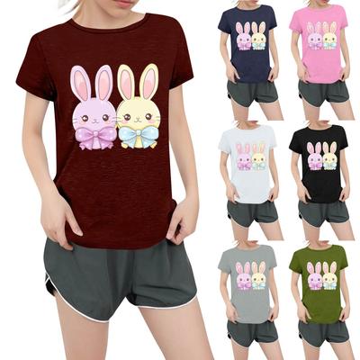 Женская повседневная футболка с круглым вырезом и короткими рукавами с принтом