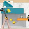 Силиконовый коврик для раковины и раковины, складной коврик для слива, нескользящий, с несколькими сливными отверстиями, регулируемая защита для смесителя для кухни