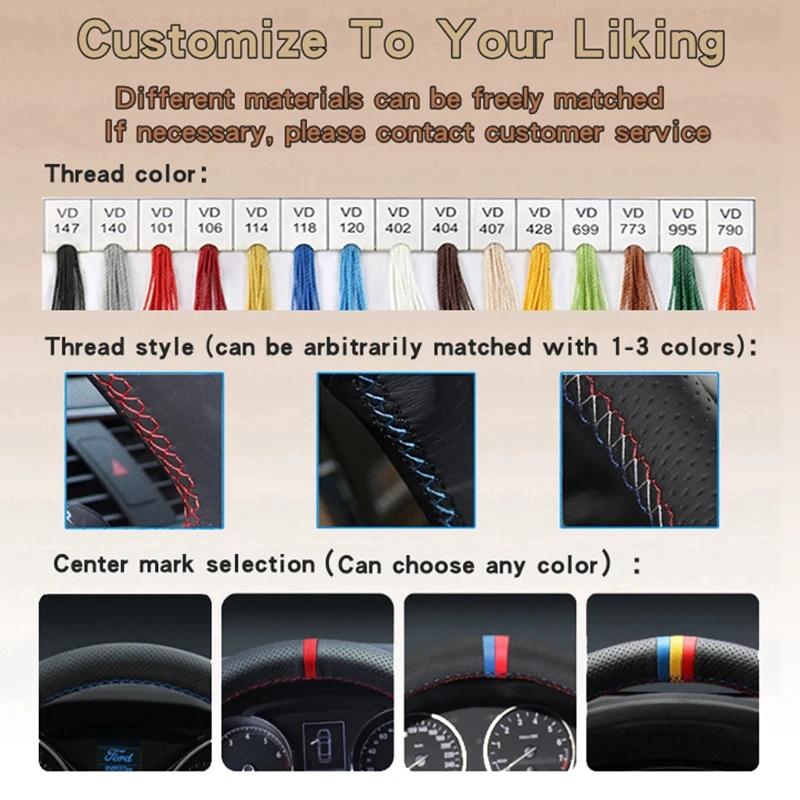 Car Steering Wheel Braid Cover Soft 100% Fit For Cadillac ATS ATS-L 2013- CTS 2014-2017 Car Products Steering Wrap
