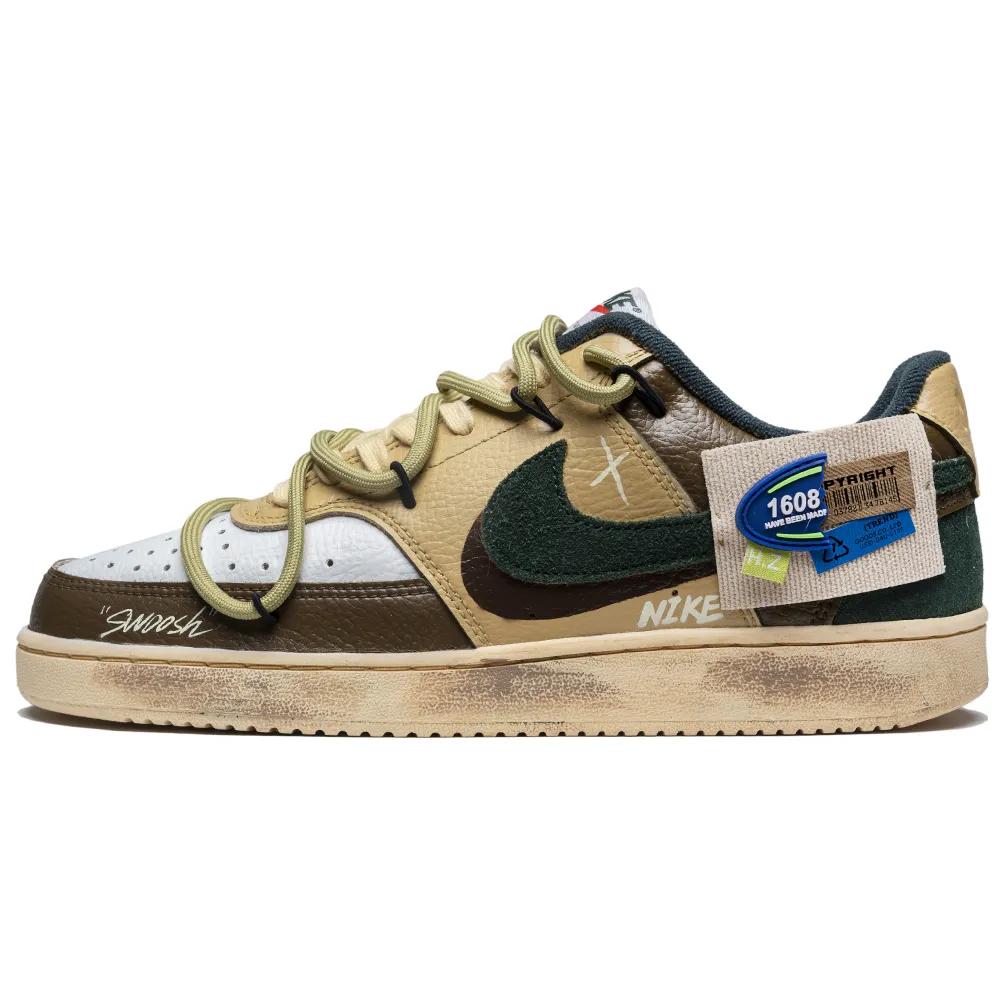 Nike Court Vision 1 Нескользящие износостойкие Низкие кеды для скейтборда Унисекс Мокко Зеленый (унисекс) Обувь для скейтов