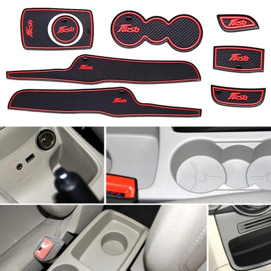 7 шт. автомобильные внутренние двери, ворота, слот, пылезащитный коврик, коврики для чашек для Ford Fiesta 09-14