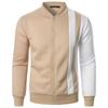 Men's New Zip Standing Collar Colour Block Sweatshirt Casual Jacket Men's Casual Style Cardigan Sweatshirt
