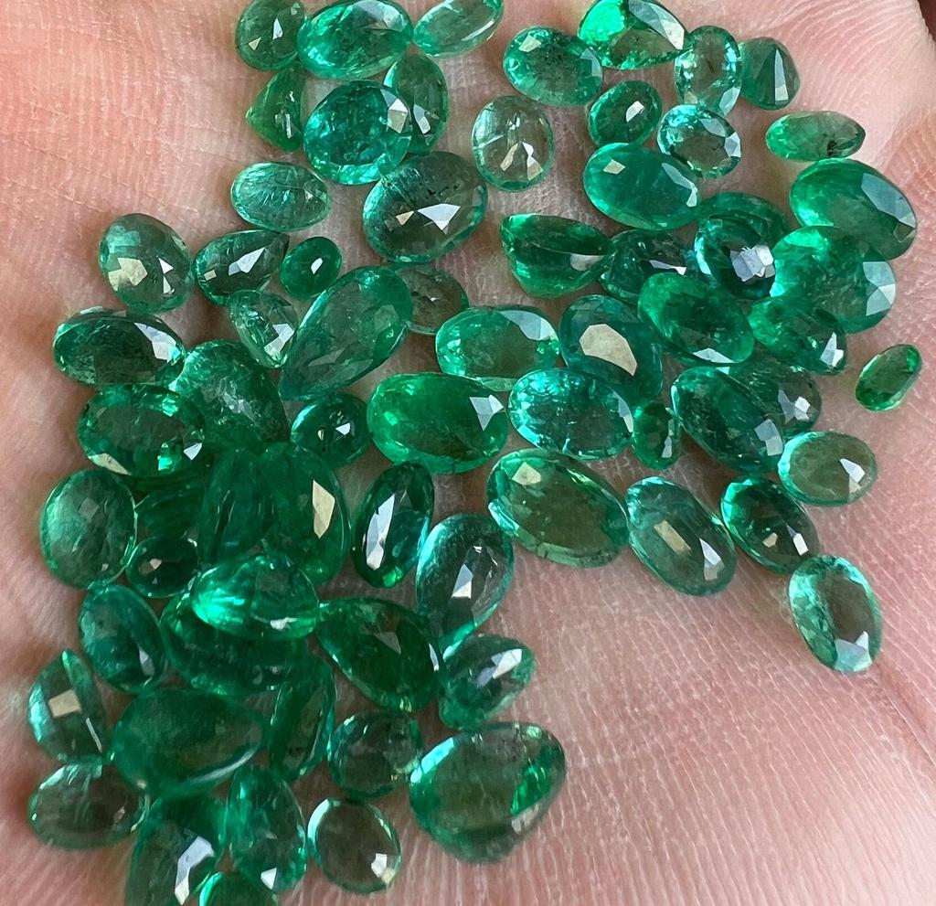 Natural Emerald Oval Cut Gemstone Lot, Loose Gemstone Lot, Zambian Emerald Stone, All Size Oval Shapes For Making Ring and Jewelry.