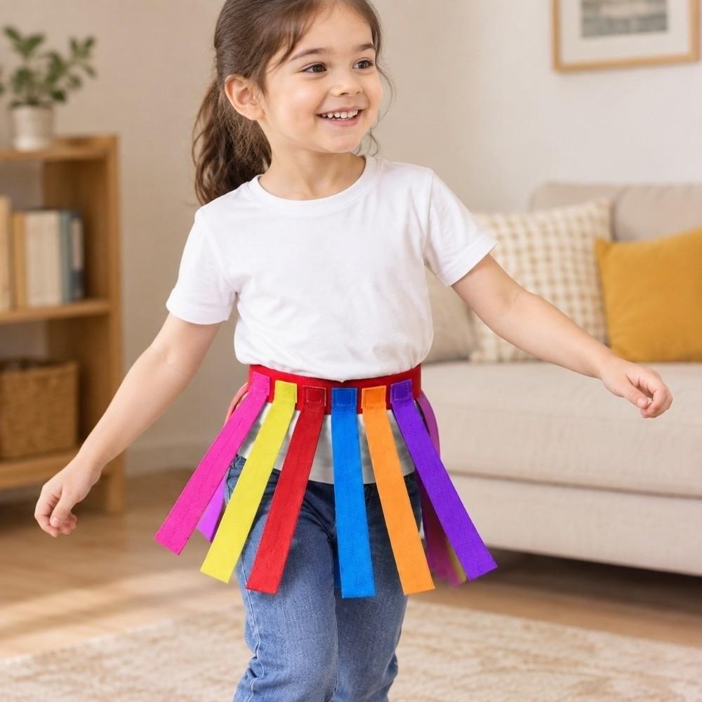 Fashion Outdoor Funny Game Toy Belt Multicolors Pulling Tail Kindergarten Collective Game
