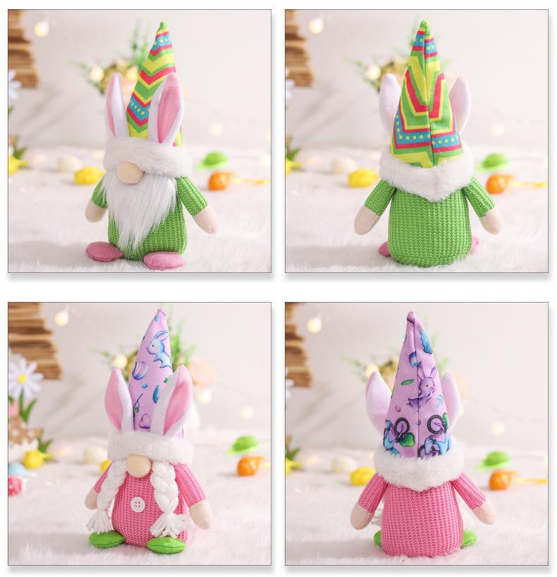 Трансграничная милая пасхальная кукла-гном с ушками кролика для декора вечеринки