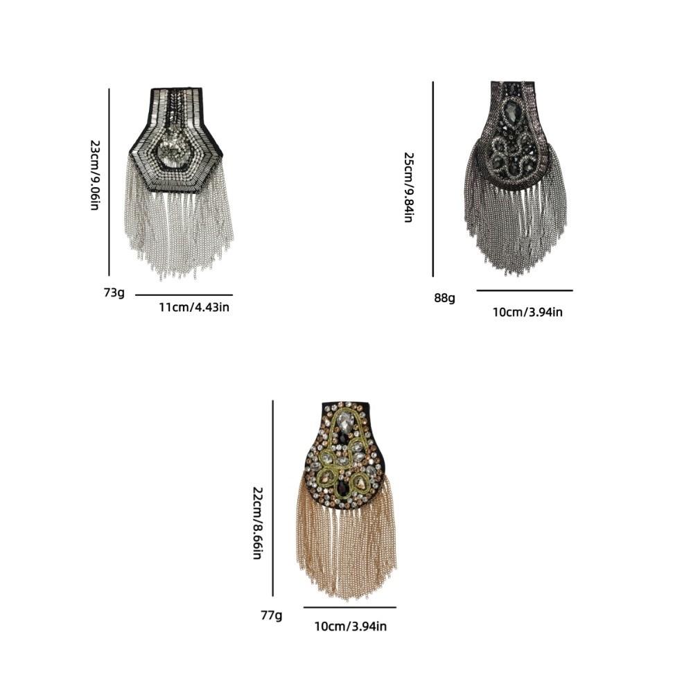 Rhinestone Shoulder Board Decorative Shoulder Mark Fancy Looks Tassel Epaulettes Stage Performance
